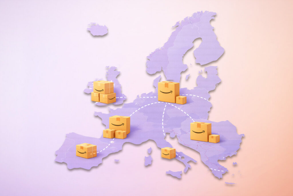 Abbildung des europäischen Amazon FBA Versandnetzwerks