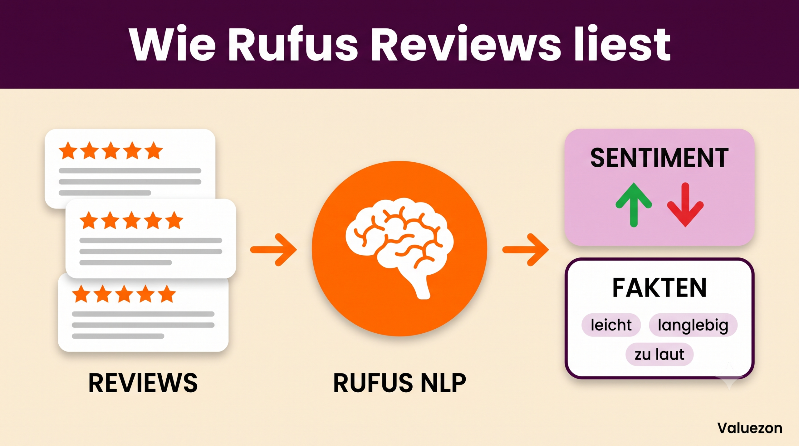 Rufus extrahiert aus Amazon Reviews Sentiment und Faktenaussagen per NLP
